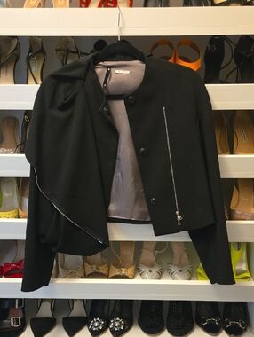 Gabriele Colangelo Black Women's Cropped Jacket with Zipper Size 40